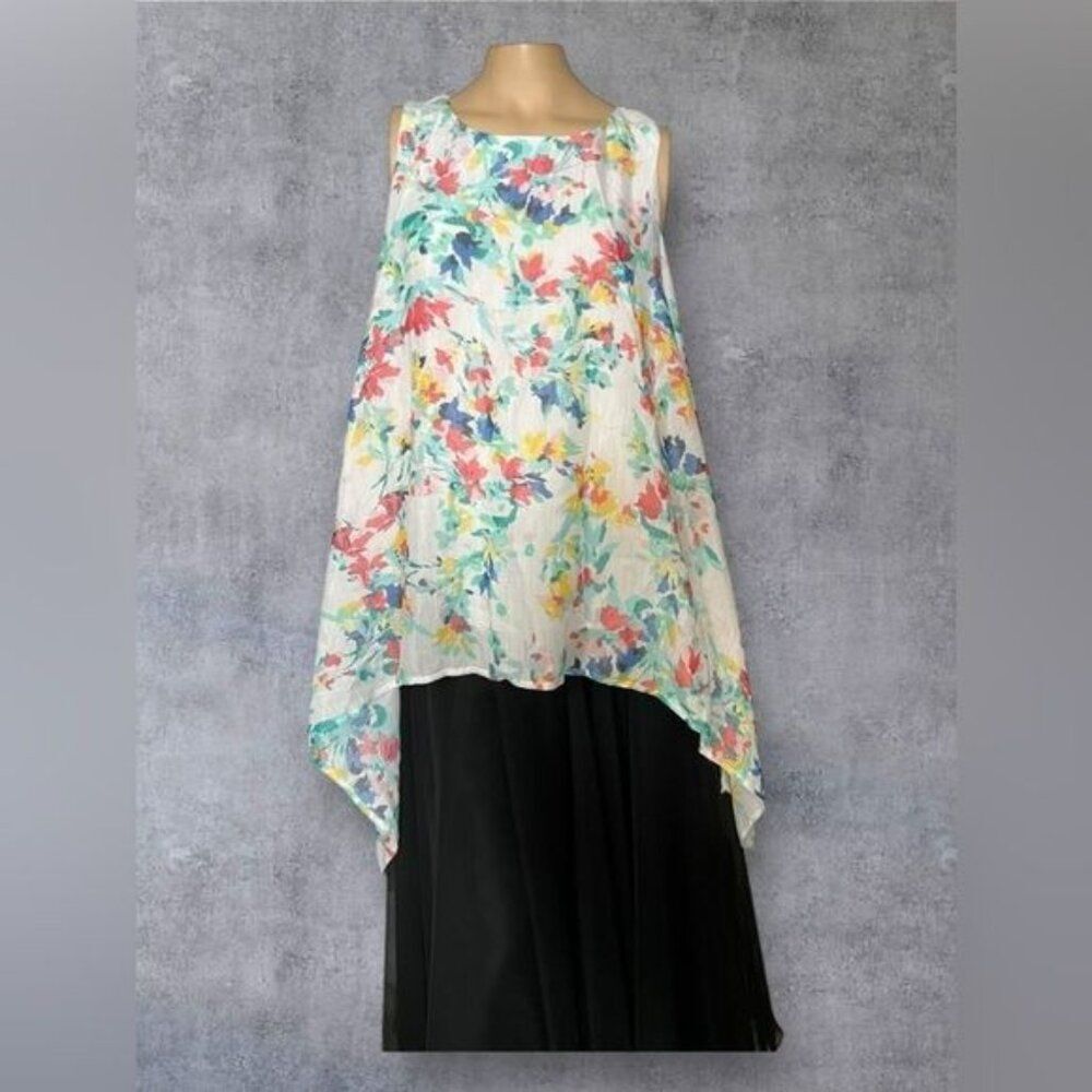 Ninety Clothing Co Floral Tunic Top L